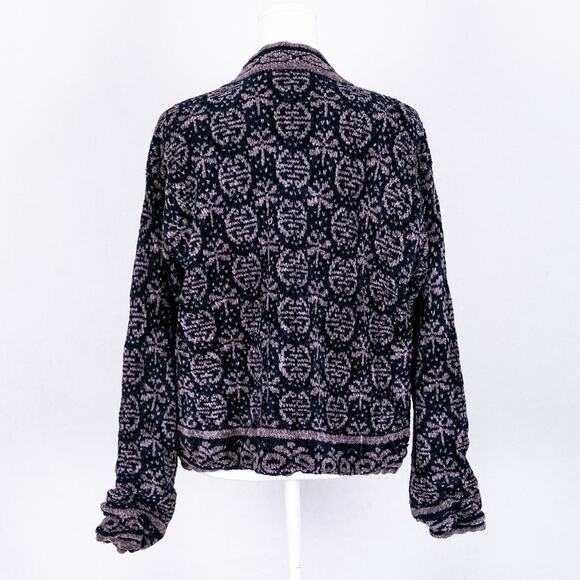 Icelandic Design Dragonfly Cardigan Nordic Fair Isle Women's MEDIUM Frog Toggle - Picture 5 of 10